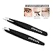 Tweezers for Ingrown Hair, ETEREAUTY Precision Slant Tweezers and Pointed Eyebrows Tweezer Set Stainless Steel Eyebrow Plucking 2 Pieces