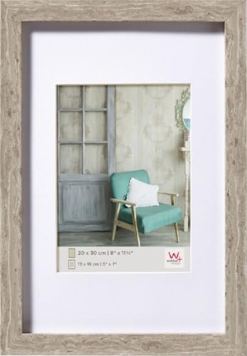 walther design Bilderrahmen grau 60 x 80 cm Echtglas Stockholm EA080D