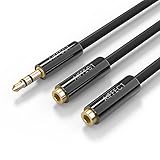 AIFFECT 3.5mm Aux Audio Stereo Y Splitter Cable for iPhone, iPad, Smartphones, Tablets, and Other Media Players - Black