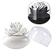 Lotus Cotton Swab Holder,Cotton Bud Small Q-tips Toothpicks Brushes Holder Box Case Storage Organizer Jar with Clear Lid Dustproof Cover (Black + White)