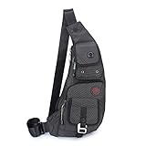 DDDH Sling Bags Shoulder Backpack Chest Pack Military Crossbody Bags For Man Women (2627 Black)