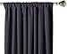 Amazon Basics Room Darkening Blackout Window Curtain with Rod Pocket and Tie Back, 52 x 63 Inches, Black - Set of 2
