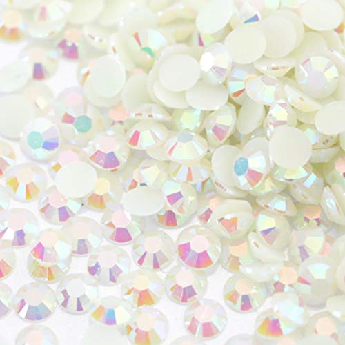 image for Zbella 3,000 Piece Resin 14-Facet Flat Back Round Rhinestones, Many Si