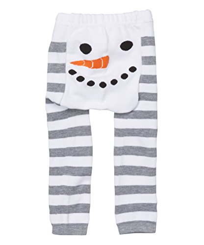 White Snowman Stripe Leggings
