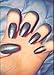 Ejiubas 24 Pcs Matte Black with Glitter Full Cover Squaletto Talone Medium False Nail Tips with 1pcs Glue for Free