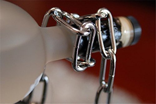VintageBee Vintage Chain Bottle Holder Steel Link Novelty Magic Floating Wine Bottle Rack/Holder - Holds Bottles In the Air (Bronze)