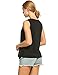 Halife Women's Casual Pleated Front Chiffon Sleeveless Blouse Tops (L, Black)