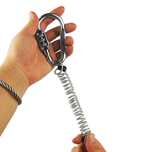 CHCYCLE Motorcycle helmet lock helmet motorcycle accessories with Security Cable (Silver)