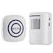 WJLING Home Security Alarm, Wireless Driveway Alert: Infrared Motion Sensor Chime with 1 Receiver and 1 Sensor -38 Chime Tunes - LED Indicators