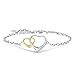 Billie Bijoux 925 Sterling Silver Gold Plated Double Open Heart Charm Ankle Bracelet Ideal Gifts for Women Mother's Day