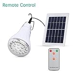 Solar Bulb Dimmable, PRODELI Solar Powered Lights 150LM 20 LED Bulb Portable Multi-functional Lamp with Remote for Camping Tend Hiking Fishing