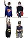 KidsLuvFun Super Hero Capes For Kids 4 Pack - Superhero Cartoon Dress Up incl. Capes Masks Felt Cuffs and 4 Sticker Packs