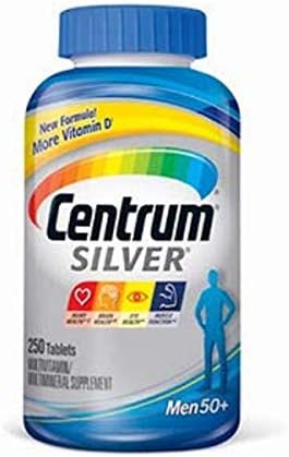 Centrum Silver Men Multivitamin/Multimineral Supplement Tablet, Vitamin D3, Age 50+ (250 Count)