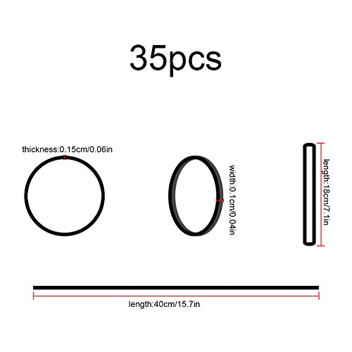 Rubber Bands, 35 Pieces Large Heavy Duty Elastic Rubber Bands for Office Home School, Strong Durable Wide for Industrial" (Black)