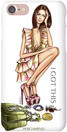 iPhone 6 7 8 Compatible Case by Luxury Designer Brand PERGAMINO | Protective Hard Cover, Slim Fit &amp; Lightweight | Featuring Fashion Icon PERGIE (I Got This)