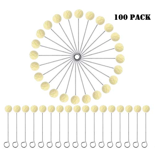 Luckkyme 100 Pack Wool Daubers Ball Brush Leather Dye Tool Dye Dauber Dyeing Applicator with Metal Handle for DIY Crafts Projects - Thumbnail 6