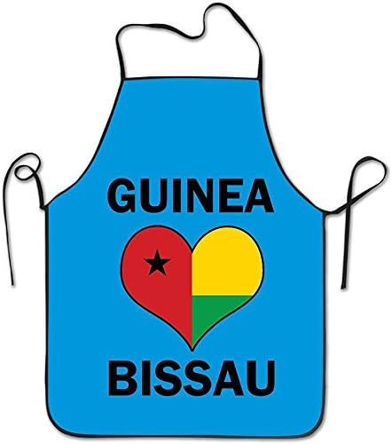 Timedallas Guinea Bissau Flag Love Hearts Lock Edge Waterproof Adjustable Men Women Durable Apron Kitchen Cooking Commercial Restaurant Chef Apron