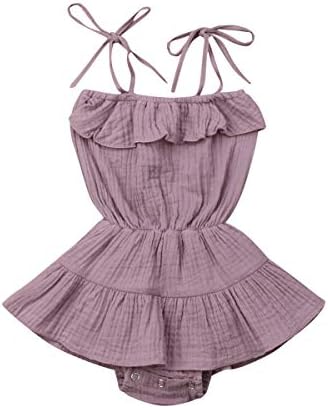 Newborn Infant Baby Girls Cute Bodysuit Halter Sleeveless Romper Tutu Dress Summer Clothes 0-24M