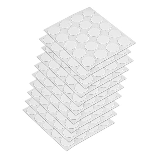 Emuca - Cap Cover Screw Diameter 0,5 inch (13 mm) , self-Adhesive, White, Set of 200 Pieces