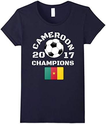 Womens Cameroon Soccer Jersey Africa Champions Gift T-Shirt Large Navy