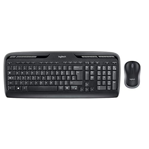 Logitech MK330 Wireless Combo Keyboard and Mouse, USB, Long Battery Life, Compatible with Windows and Chrome OS - QWERTY UK Layout - Black
