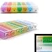 PuTwo Pill Organizer 7 Day, Weekly Pop-Up Pill Case with 28 Compartments,Portable Medicine Organizer 4 Times a Day-Multicolor