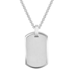 Geoffrey Beene Men's Stainless Steel Engravable Dog