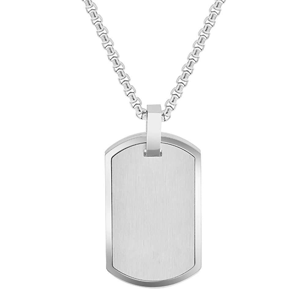 Geoffrey Beene Men's Stainless Steel Engravable Dog