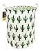 HUNRUNG Laundry Hamper,Large Canvas Fabric Lightweight Storage Basket Toy Organizer Dirty Clothes Collapsible Waterproof for College Dorms, Children Bedroom,Bathroom (Green Cactus)