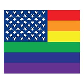 Wall26 Removable Wall Sticker/Wall Mural - Pride Flag Gay Pride Flag/LGBT Pride Flag Rainbow USA Flag Pattern | Creative Window View Home Decor/Wall Decor - 36"x48"