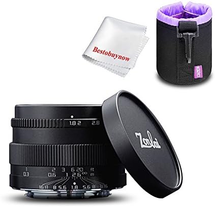 Zonlai 22mm F1.8 Large Aperture Ultra Wide Angle Lens for Sony E-Mount APS-C Mirrorless Cameras with Caden Lens Pouch Bag,Black