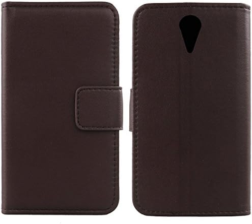 Gukas Design Genuine Leather Case for HTC Desire 620 620G / 820 Mini Wallet Premium Flip Protection Cover Skin Pouch (Dark Brown)