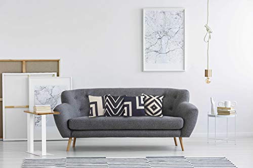 Hermosa Collection Geometric Decorative Throw Pillow Covers (4 Pc. Set) 18 x 18 Cotton Linen Squares Boho Neutral Colors Living Room Bedroom Patio Decor Couch Sofa and Bed Accessories