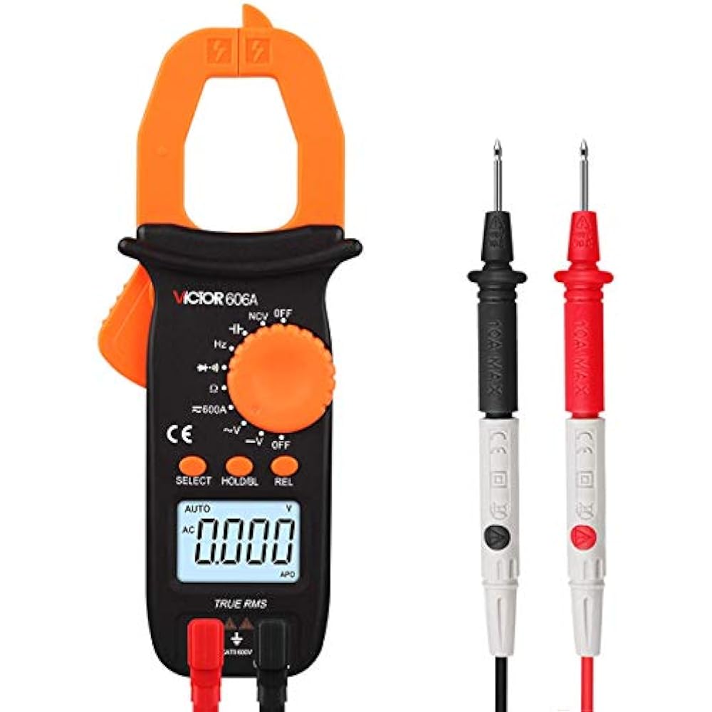 Digital Multimeter Voltage Tester 2000 Micro Farad Clamp On Meter Auto