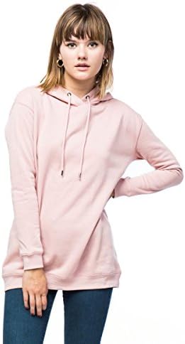 Junior Size Oversized Long Body Fleece Lined Hoodies (Large, HD06 Pink)