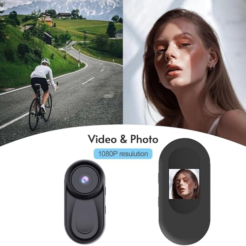 OBEST Cámara Deportiva Mini, Cámara de Acción, Visión Nocturna 1080P Wearable Action Body CAM, Kit de Cámara para Collar de Mascotas, Camara Corporal para filmar con Pantalla para Bicicleta, Viajes