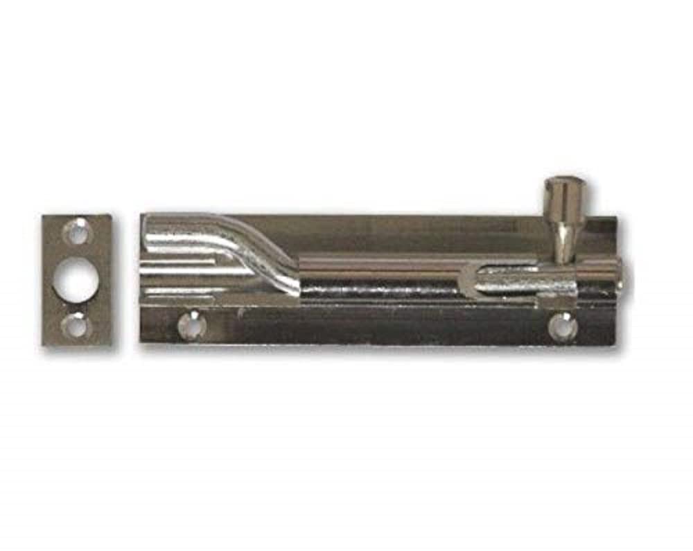 Merriway BH01406 75mm (3 inch) Polished Chrome Cranked Necked Surface Door Bolt