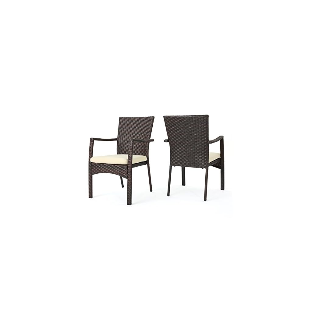 Christopher Knight Home Corsica Outdoor Wicker Dining Chairs, 2Pcs Set