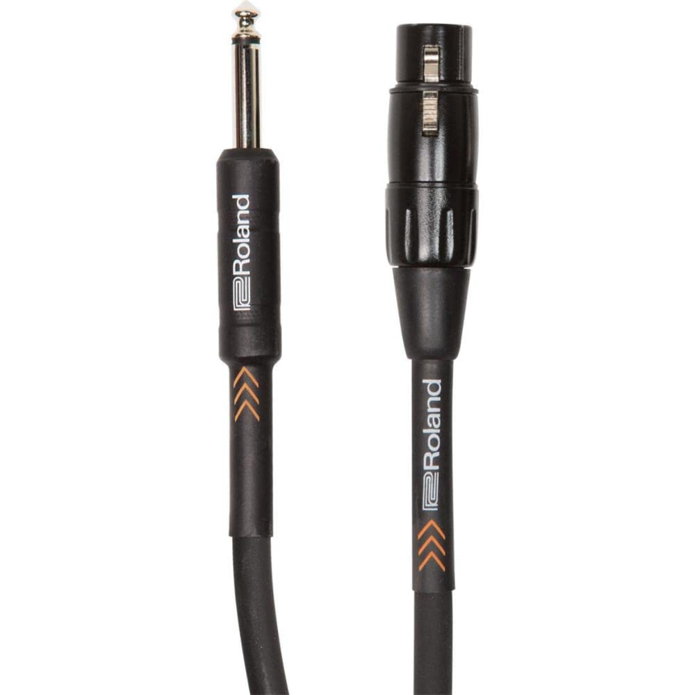 ROLAND Black Series Balanced Microphone Cable —Xlr To 1/4-Inch Connector, 20 Ft/3 M - Rmc-B20-Hiz