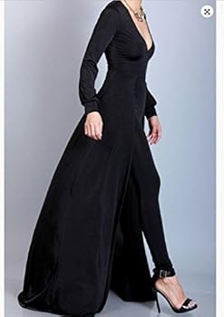 long sleeve jumpsuit with skirt overlay