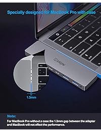 Intpw   Adaptador USB C 8 en 1, USB C a HDMI dual 4K, 2 puertos USB 3.0, puerto de datos USB C 2.0 3.0, suministro de energía de 100 W, puerto de audio para MacBook Pro (Thunderbolt 3), color gris