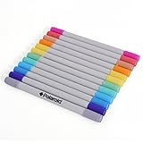 Polaroid PL-2X3TTM Twin Tip Colorful Fine & Chisel Double Markers, 12 Pack