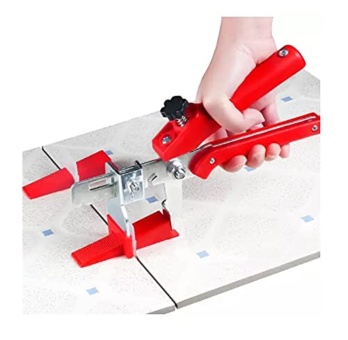 ECO GEN TOOLS Tile Levelling System, 100pc Tile Levelling Wedge Spacers and 100pc Reusable Wedges, with Tile Levelling Pliers (3 mm)