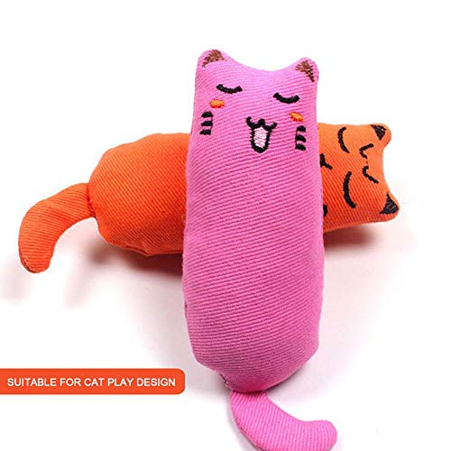 AUOKER Cat Squishy Toys, Cat Toy Suitable for Cat Small to Large Sizes Chewing Teeth Clean Pillow Scratch Pet Creative Catnip Teeth Grinding Chew Toys. Sturdy, Rich Colors - Set