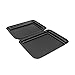 EALEK Small Baking Sheet 2 Pack 9.5 x 7 Inch, FDA Nonstick Toaster Oven Tray, Dark Grey, Small Cookie Sheet for 1 or 2 Person