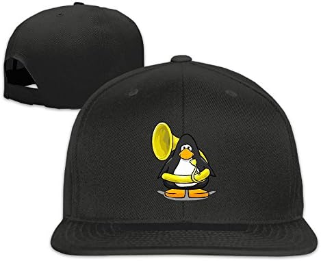 XHX Unisex Cute Penguin Play The Tuba Flat Hat Snapback Hip Hop Baseball Cap