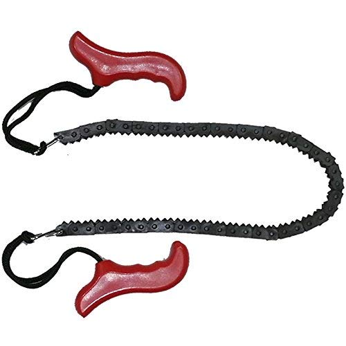 Cisixin Pocket Hand Chainsaw for Survival Gear, Outdoor Survival Wire Rope Chain Wire Camping, Hiking, Hunting, Fishing etc