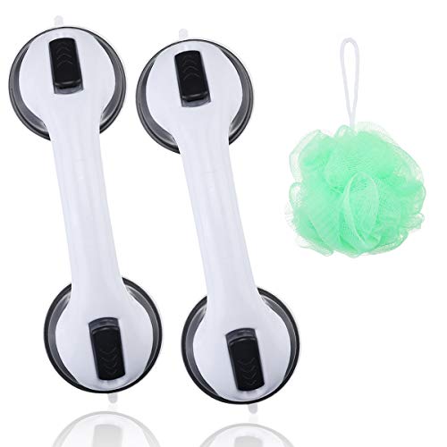 CAMTOA Suction Grab Bar,2 Pack Suction Shower Handle,Bathroom Balance