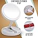 Lighted Travel Makeup Mirror with Magnification as LED Compact Foldable Mirror - Best Foldaway Vanity Mirror USB or 4 AA Battery Power