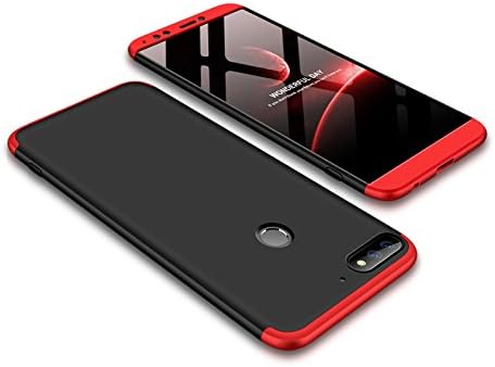 For Honor 7C Enjoy 8 Case, 360 Degree Full Protection + Ultra Thin Protective Hard PC Shockproof Back Full Cover Case For Huawei Honor 7C/Enjoy 8 (Red & Black)